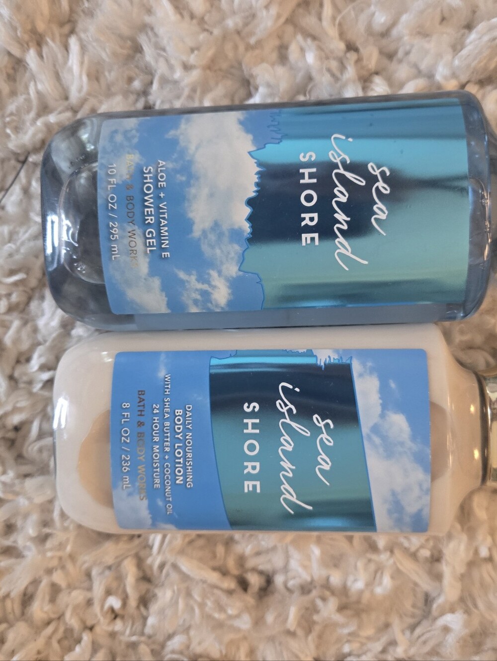 Bath & Body Works Sea Island Shore Shower Gel 10 Oz And Body Lotion 8 Oz